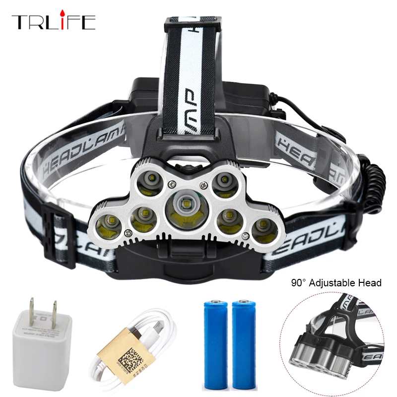 

Super Power 7 LED Led Headlamp Headlight Head Flashlight Torch T6 Head Lamp Adjustable Headlamp