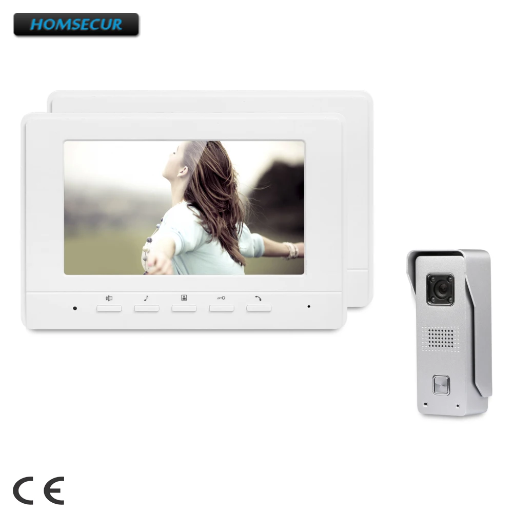 

HOMSECUR 7inch Wired Video Door Phone Intercom System with Mute Mode for Home Security XC002+XM707-W