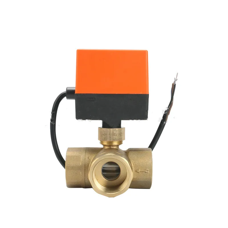 3-ходовый исполнительный механизм клапана с моторным шариком Электрический шаровой клапан моторизованный три линии с подкладкой управления 220V 24V DN15-DN40 T клапан из нержавеющей стали