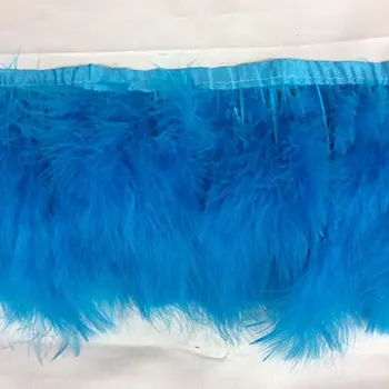 

Factory Sales 10 meters Turquoise Blue Marabou turkey Feather trims/fringes 15-20cm/6-8 inch for crafts, Costumes