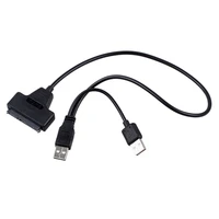ל sata כבל USB 2.0 ל SATA Serial ATA 15 + 7 22P כבל מתאם עבור 2.5" כונן קשיח נייד HDD (2)