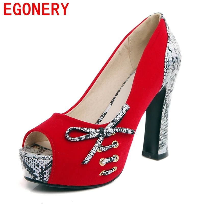 ФОТО EGONERY shoes 2016 summer black blue red platform pumps high heels shoes woman fashion wedding party shoes ladies dance peep toe