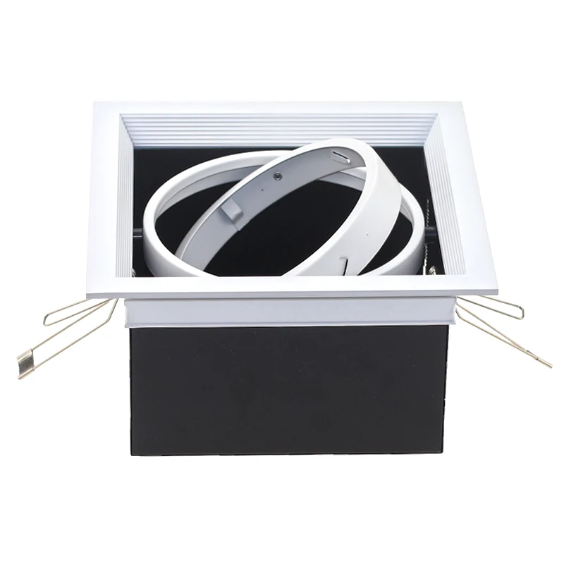Продукт, алюминиевый белый, черный, С Вырезанным отверстием, 145*145 мм, встраиваемый светильник AR111, рамка или потолок, светодиодный светильник-решетка для дома