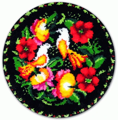 

Flowers and bird Hook Rug Kit DIY Mat Needlework Kit Unfinished Crocheting Rug Yarn MAT Embroidery Carpet