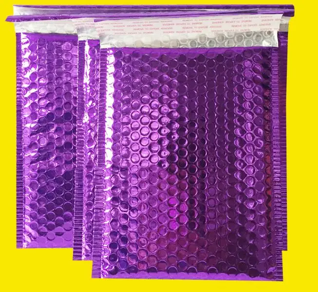 Qi Size18*23cm 30pcs/lot Purple Aluminum Foil Bubble Bag Self Adhesive