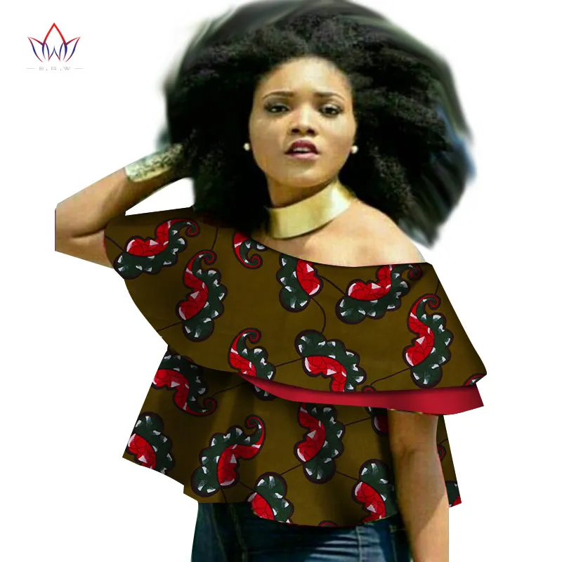 Летняя женская африканская одежда размера плюс 6xl, традиционная африканская одежда с круглым вырезом и принтом, повседневные хлопковые топы с принтом в африканском стиле, wy2287