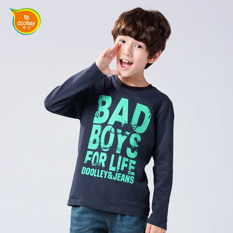 

DOOLLEY Boy Cotton Long Sleeve T-shirt 2017 New Arrival Kids Casual Tops Tees Chidlren Autumn Spring Clothing Size 110-160 cm