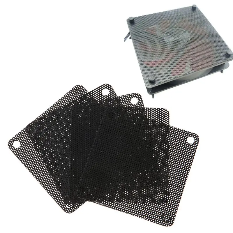 5PCS PVC Fan Dust Filter PC Dustproof Case Cuttable Computer Mesh Cover 60mm Mesh Black 2