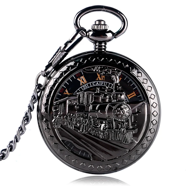 Skeleton Railway Pocket Watch Men Running Steam Train Pocket Watch Women Locomot Skeleton Railway Pocket Watch Men Running Steam Train Pocket Watch Women Locomot