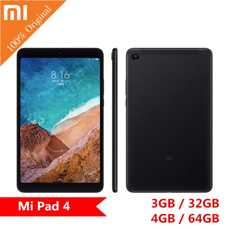 Xiaomi mi Pad 4 планшеты PC 8,0 дюймов mi UI 9 Qualcomm Snapdragon 660 Octa Core Гб 64 5.0MP + 13.0MP спереди и сзади камеры двойной wi fi