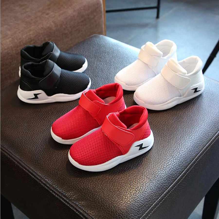 

2019 autumn new fashionable net breathable pink leisure sports running shoes for girls white shoes for boys brand kids shoes