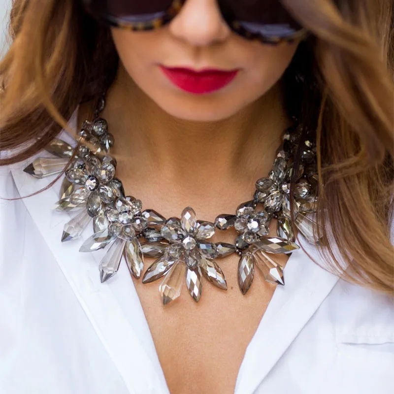 2016 New Fashion Za Necklaces Big Brand Chunky Luxury Choker Acrylic