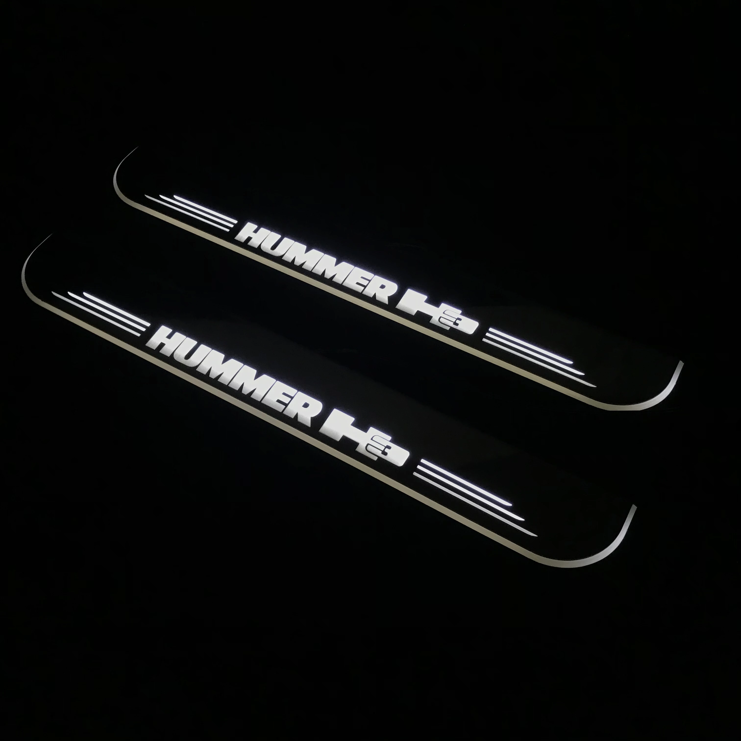 

RQXR led moving door scuff for hummer h3 dynamic door sill plate flat lining overlay Flowing/still light, 2pcs