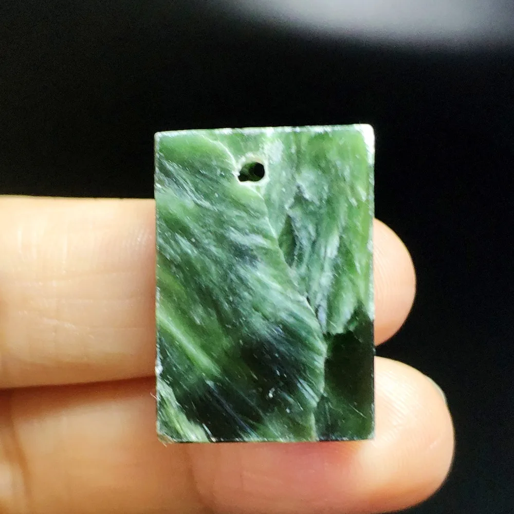 

Natural Green Seraphinite Reiki Woman Man Gemstone Pendant 25x18x10mm Rectangle Seraphinite Necklace Drop Shipping AAAAA