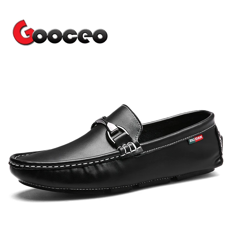 

Men's Loafers Doug Driving Shoes Flats Loafer Shoes Men Slip On Spring Leather Flat Formal Handmade Casual Round-toe Dress Light