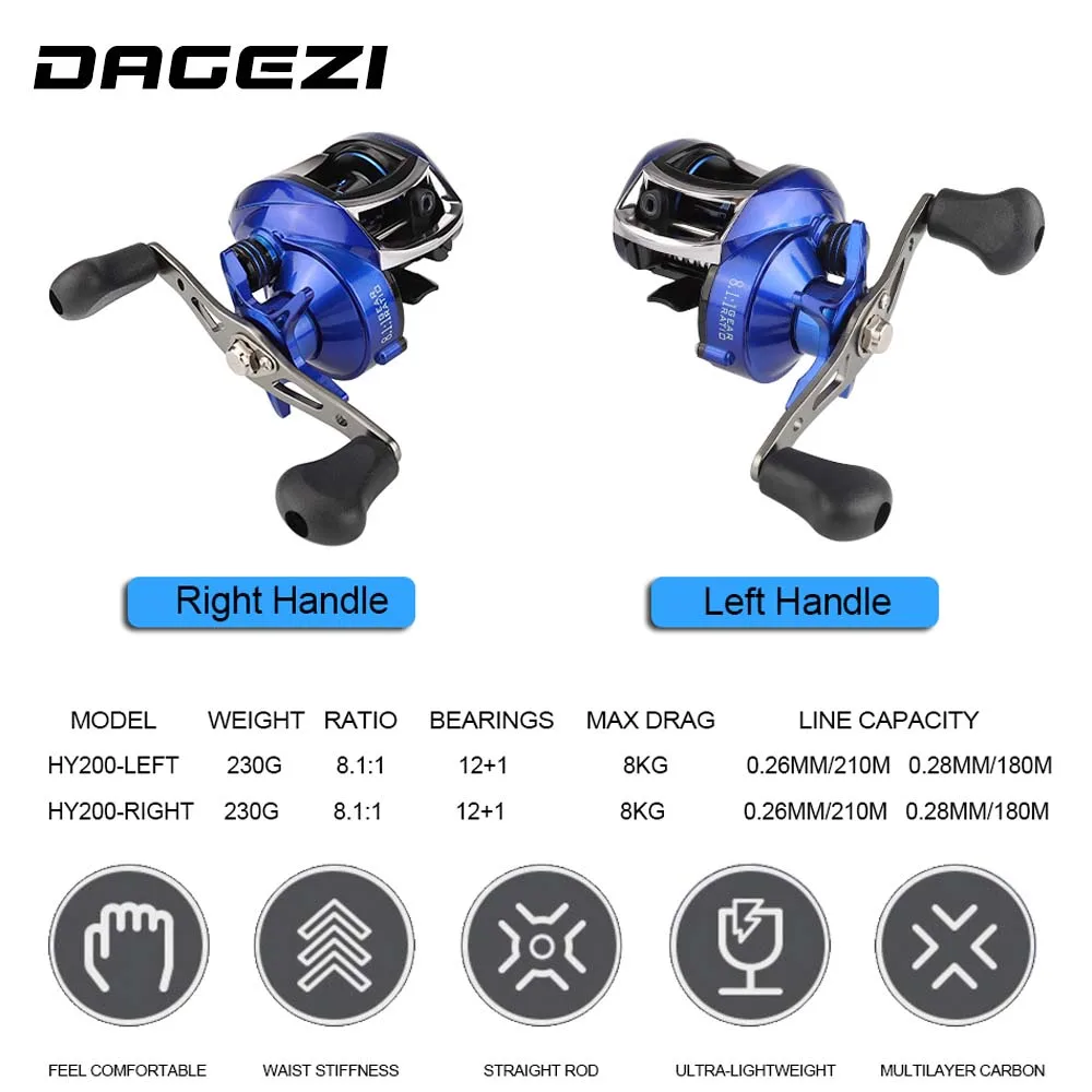 DAGEZI Lure Fishing Rod Combo Baitcasting reel Fishing wheel lure Rod combo 1.8m/2.1m/2.4m casting rod+reel fishing tackle DAGEZI Lure Fishing Rod Combo Baitcasting reel Fishing wheel lure Rod combo 1.8m/2.1m/2.4m casting rod+reel fishing tackle