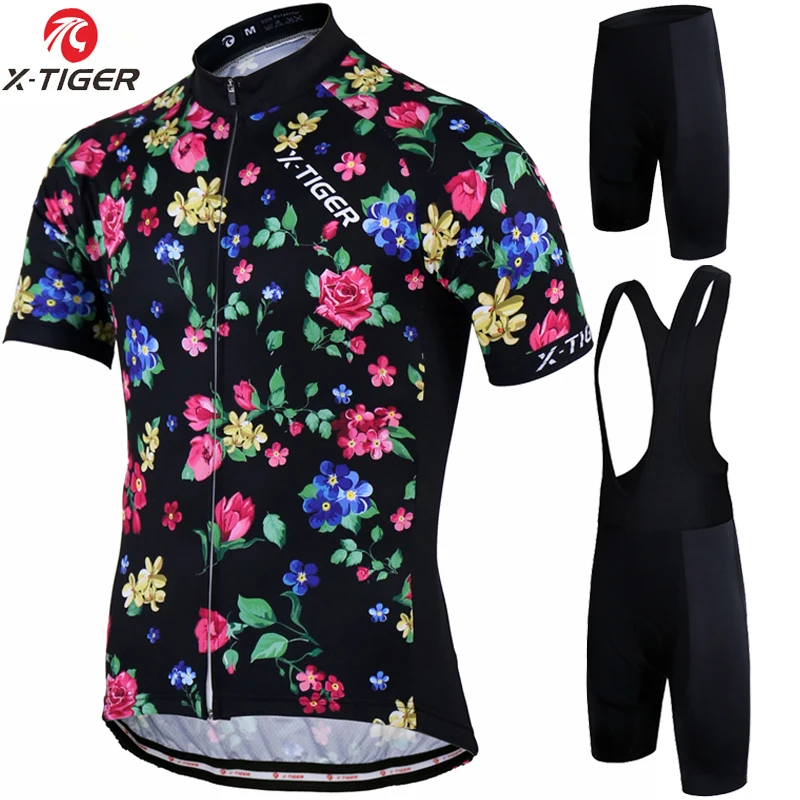 

X-Tiger Man Summer Short Sleeve Breathable Cycling Jersey set Mountain Bicycle Wear Quick-Dry Racing Bike Clothing Ropa Ciclismo