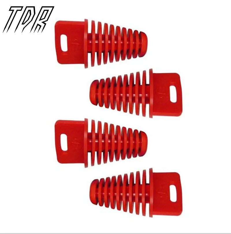 TDR Rubber 4pcs Red ZXTD Exhaust Pipe Muffler Silencer 4 Stroke Plug for Motorbike New Arrival
