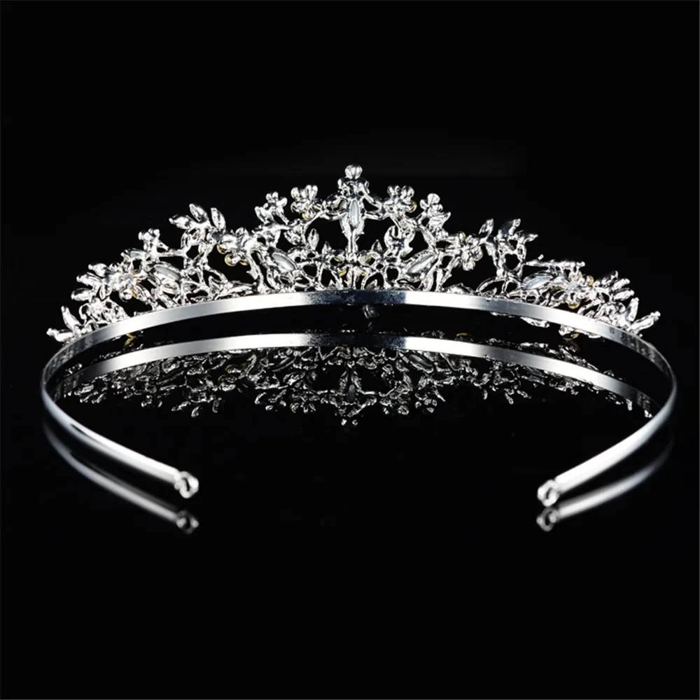  925 sterling silver vintage luxury bridal tiara for women shine Austrian crystal queen crown wedding hair accessories 585 gold plated jewelry HF025 (6)