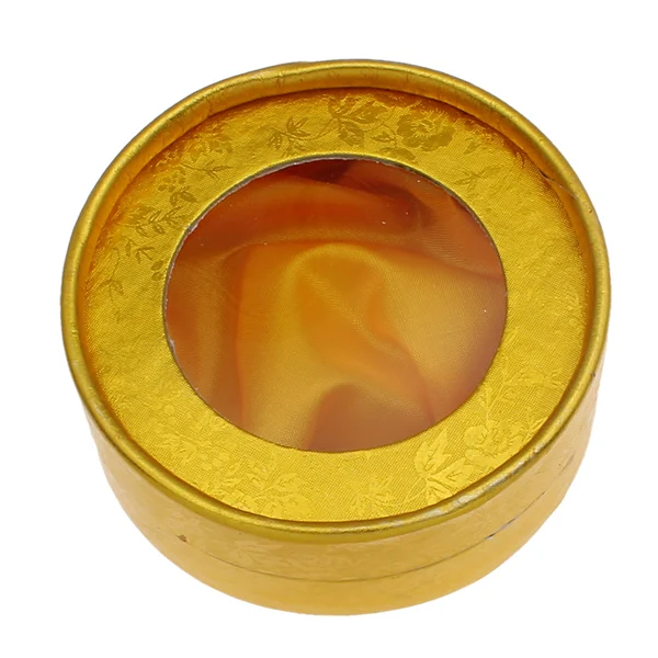 

12PCs Cardboard Bracelet Box with Silk Flat Round yellow Display Packaging Gift 85x37mm