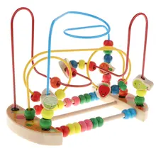 Детские активность бисера лабиринт головоломка, одежда для малышей деревянный горки раздвижные Бисер для игр развивающие игрушки-фрукты
