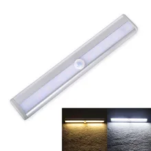 Sensor de movimento CONDUZIU a Luz Do Armário 10 leds Luz CONDUZIDA Da Noite Sem Fio LEVOU barra de luz Da Lâmpada Com Detector de Movimento IR Para O Armário estante