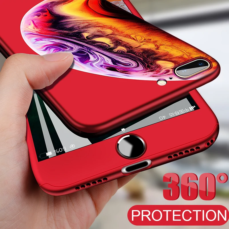 Koop ZNP 360 Volledige Cover Telefoon Case Voor iphone X Xs Max XR 6 7 Case Star Space Patroon Cover Voor iphone 6 6s 7 8 Plus Gevallen Met Glas