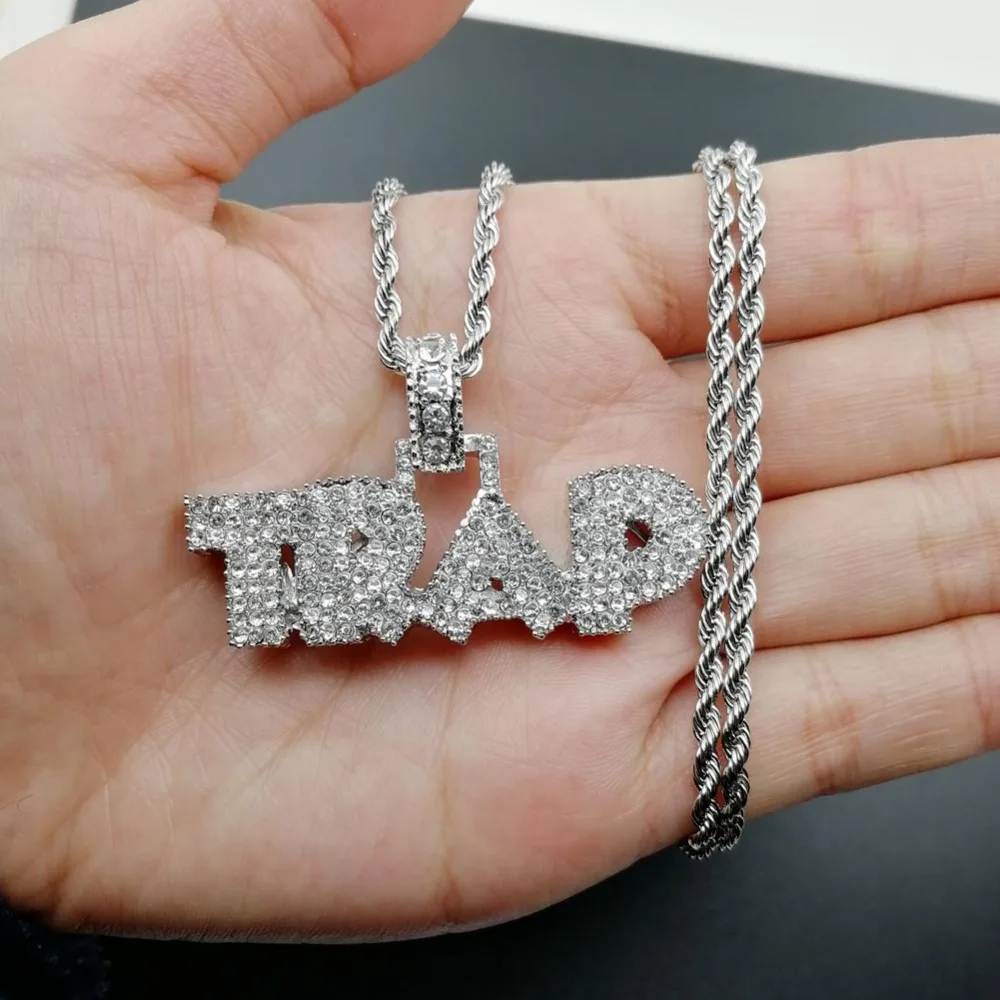 Блестящий сплав AAA стразы ожерелье TRAP хип хоп вечерние ювелирные изделия подарок