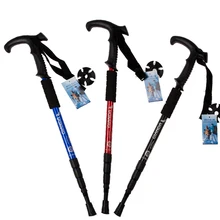 Ультра легкий шлем для 4-секционный AdjustableWalkingStick Пеший Туризм Поход трекинговые палки трости