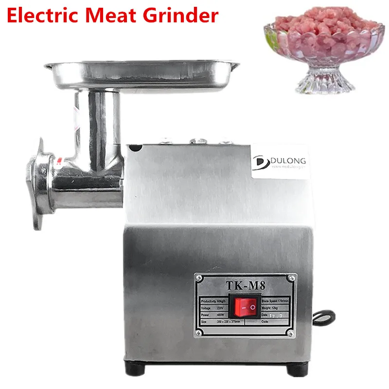 

220V Electric Meat Cutter Commercial Stainless Steel Cutting Machine Multi-function Fully Automatic Cut Pork Meat Grinder