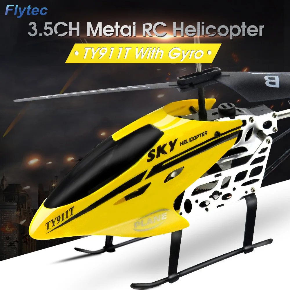 Flytec TY911T 3.5CH металлический Радиоуправляемый вертолет с гироскопом для детей игрушечные лошадки детский подарок Дистанционное управление