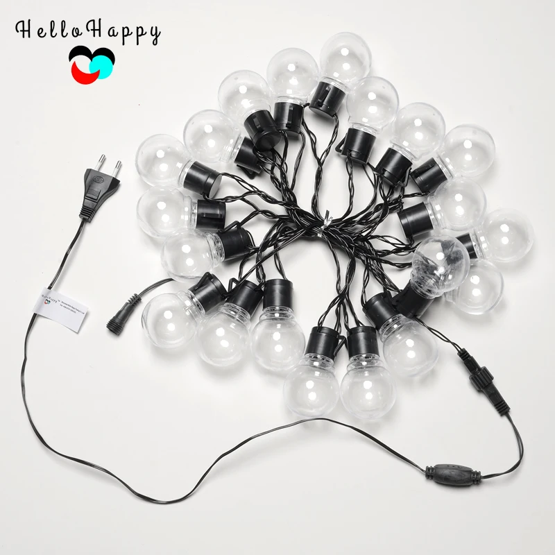 

20 G45 Globe Extendable Party Ball String Lamps Festoon LED Christmas Lights 220V EU Plug Indoor Garden Bulb Fairy Light Chain