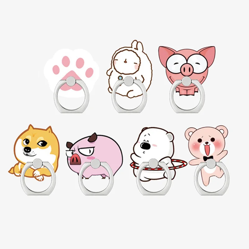 

UVR 360 Degree Cartoon Animal Mount Finger Ring Smartphone Stand Holder Mobile Phone Cute Holder Stand For iPhone All Phone