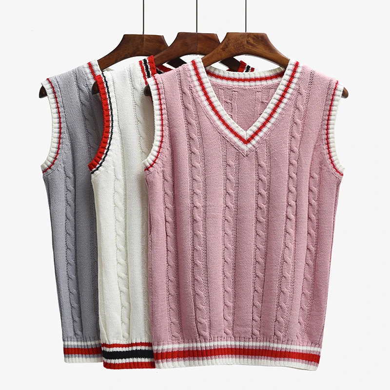 6 Color V Neck Vest Sweater 2017 Autumn Sleeveless Women