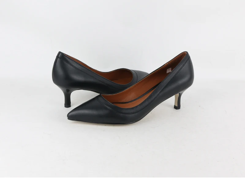 FOREADA/обувь из натуральной кожи; женская обувь на высоком каблуке с острым носком; Офисная Женская обувь; туфли-лодочки из натуральной кожи; цвет черный, белый; размеры 34-40