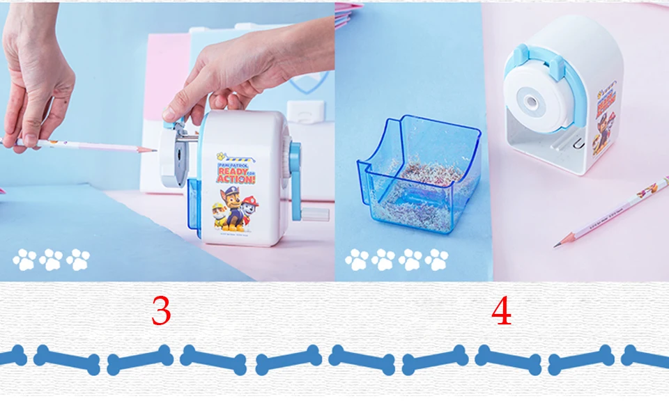 Apontador de Lápis Mecânico para a Escola do Miúdo Artigos de Papelaria Deli Filé Design Grande Capacidade Bonito Pata Patrulha Padrão Escritório Fornecimento 0862 23 Apontadores de lápis