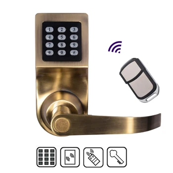 

Free Shipping! New Zinc Alloy Lock with Remote Control RFID Card unlock Electronic Smart Access Keyless Digital Code Door Lock