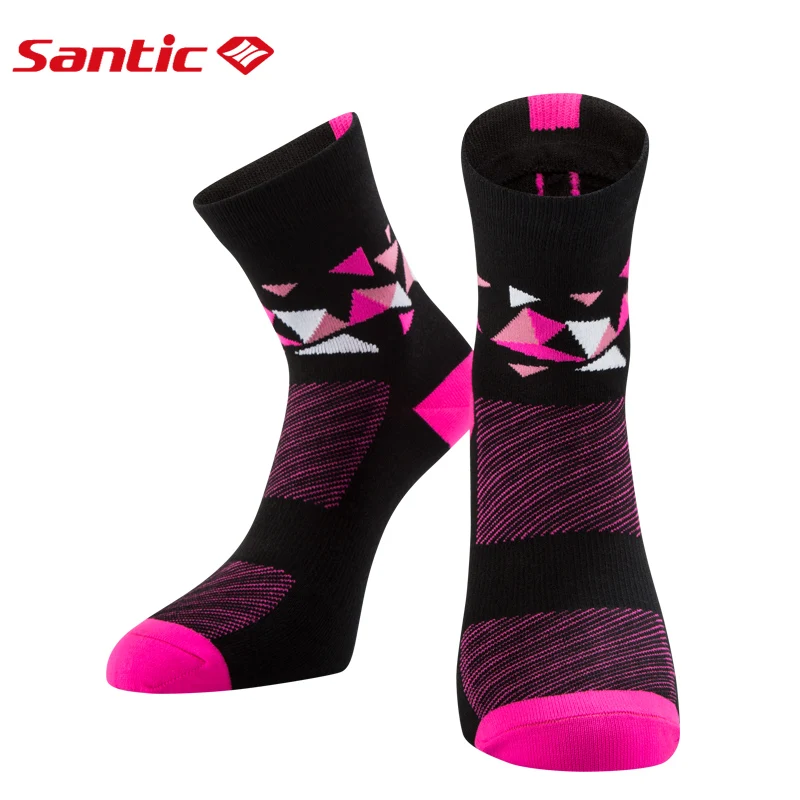 Santic, женские велосипедные носки, антисептические, розовые носки, для бега, марафона, велосипеда, для улицы, спортивные носки, эластичные, свободный размер, L8C09082
