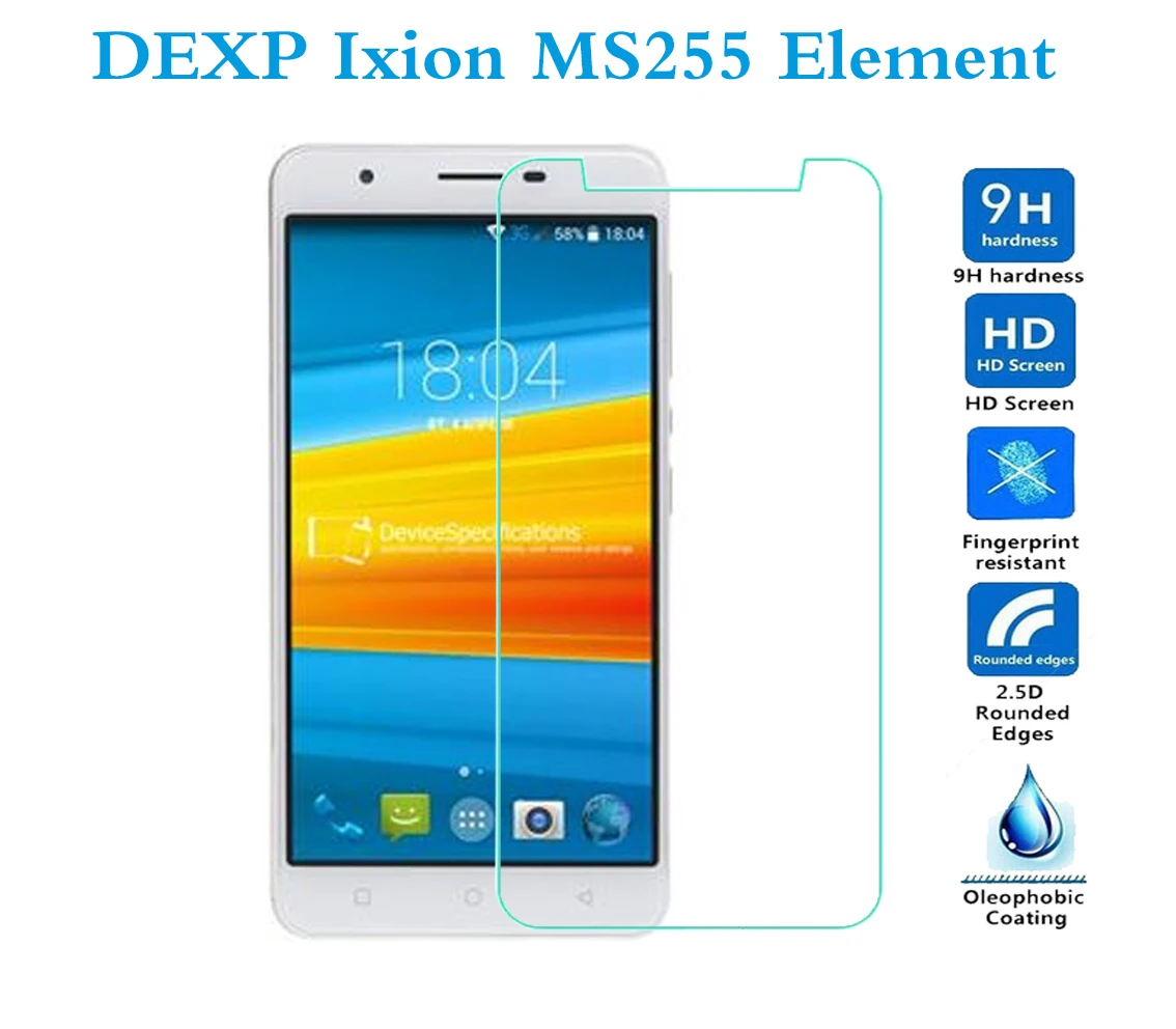 Закаленное стекло для защиты экрана DEXP Ixion MS155 Coil /ES355 lce/ES950 Hipe /MS255 Element защитная