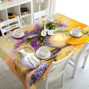 

FLOWER table covers Waterproof 3D rectangular Tablecloth party round table cloth customized size Cushion cover