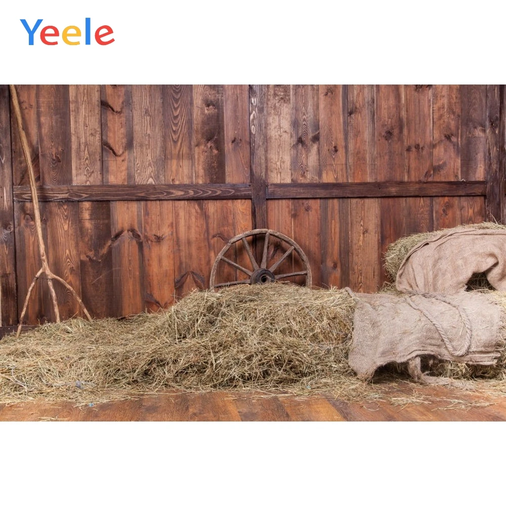 

Autumn Rural Farm Barn Warehouse Wheel Hay Scene Baby Child Photography Backgrounds Custom Photographic Backdrop Photo Studio