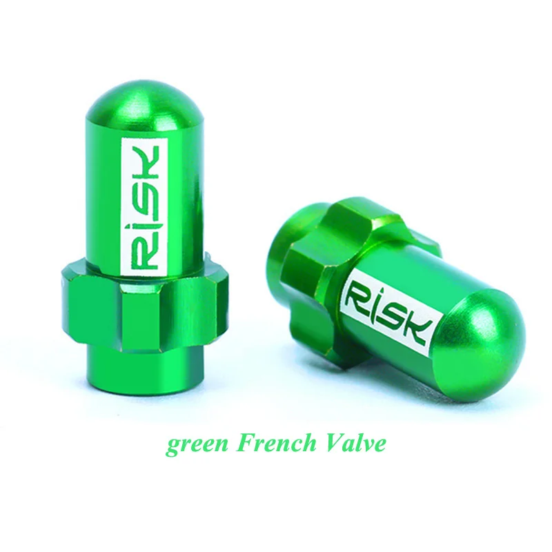 Green French Valve Светильник с риском, алюминиевая крышка клапана Presta/Schrader для горного велосипеда, шоссейного велосипеда, шины для шин, французские/американские крышки клапана - Цвет: Green French Valve