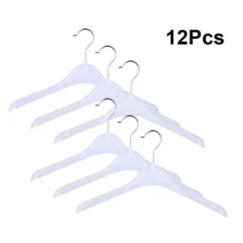 

12pcs Useful Semitransparent Lightweight Anti-skid Garment Clothes Hangers Coat Hanger Drying Rack Space Saving Oraganizer Racks
