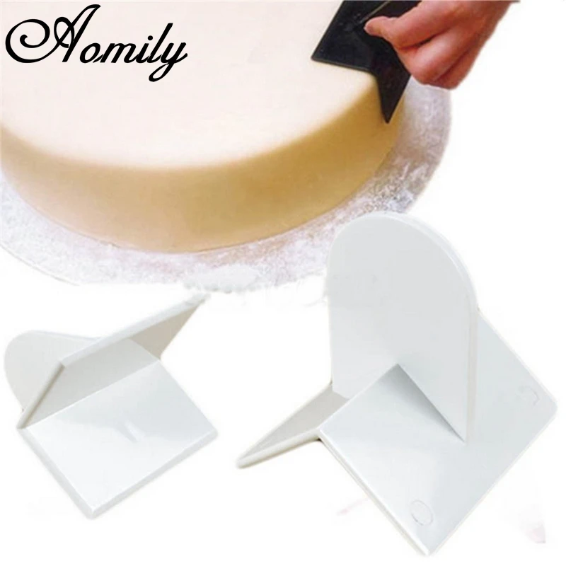 

Aomily DIY Plastic Right Angle Cake Smoother Paddle Tool Polisher Finisher Of Fondant Sugar Craft Bakeware Utensils Solid White