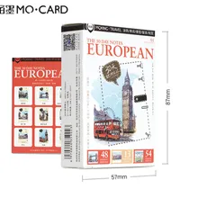 MO. карта Европейский Примечание бумажная карта Закладка памятка сообщение карта текстовая карта 1 лот = 1 упак. = 54 шт