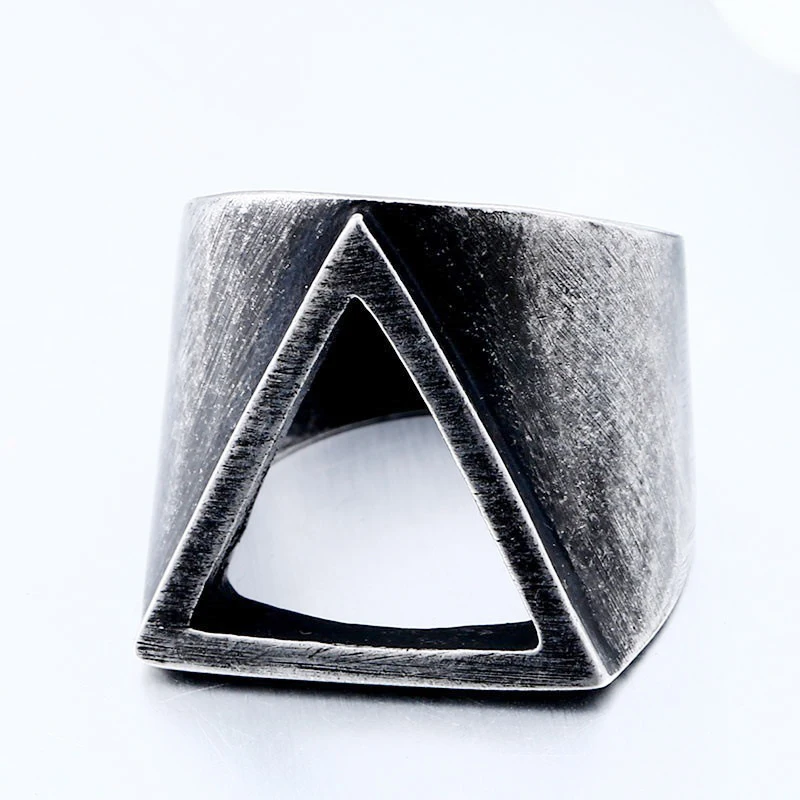 

Punk Norse Viking Nordic Ring Vintage Punk Gothic Black Silver Leaked Triangl Men Jewelry Fingur Man Rings Lovers Jewelry Gift