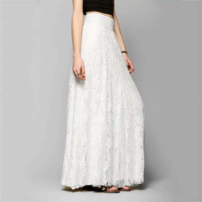White Pleated Maxi Dress