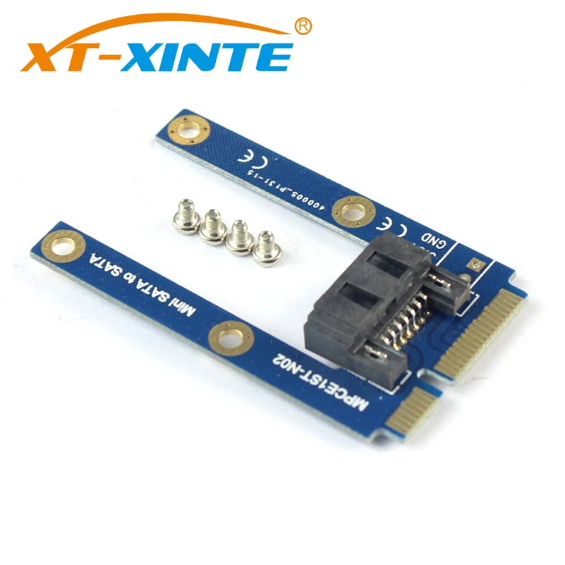 

XT-XINTE Mini PCI-E mSATA to SATA Adapter Card SSD To Flat 7pin SATA Hard Disk Drive PCBA Extension Adapter Convertor