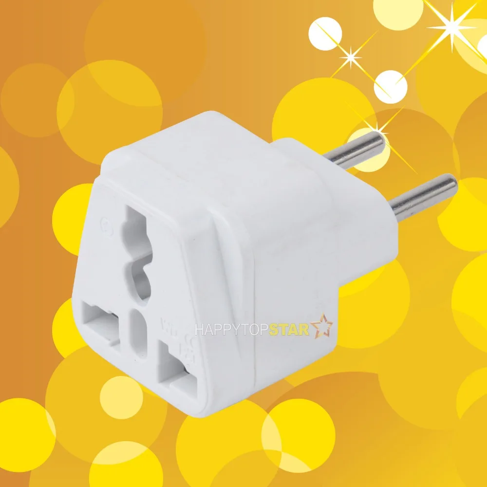 

White Universal UK/US/EU/AU to Brazil Brasil Israel and EU EUROPE Russia Travel Power Converter Adapter Adaptor wall Plug