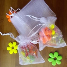 500 шт 11*16 см белая подарочная Сумка из органзы стенд для ювелирных украшений сумки Сумка на шнурке для браслетов/ожерелье/сумка из пряжи